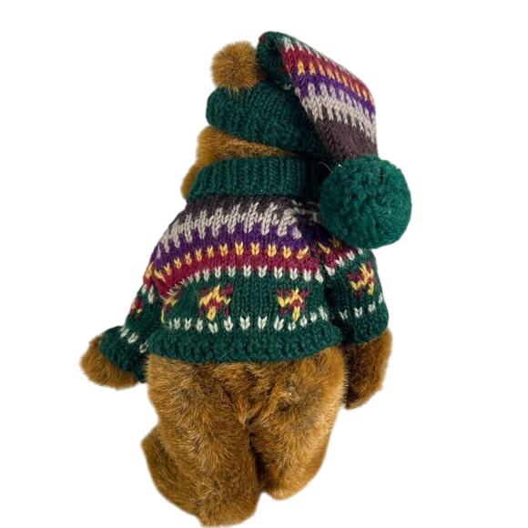 Boyds Bears Plush Bear 11" Knitted Sweater Beanie 1997 Waitsfield 94853 Bearwear - Picture 4 of 10